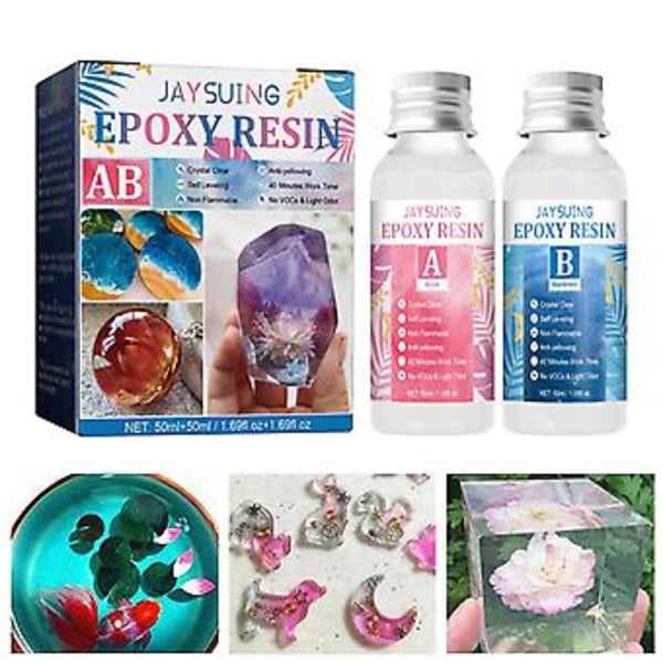 Epoxy Resin Sæt til Begyndere Epoxy Resin Smykkefremstillingssæt 50ml+50ml( )