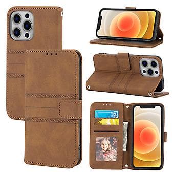 Prässattu nahkakotelo iPhone 15 Pro Maxille (Ruskea)