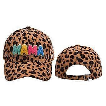 Baseballkasket til kvinder Mama Mom 3D Patch Broderet Justerbar Snapback Trucker Hat (Brun leopardprint)