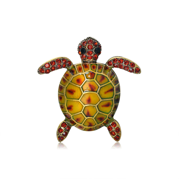 Kreativ sköldpaddsdjursbrosch (röd)