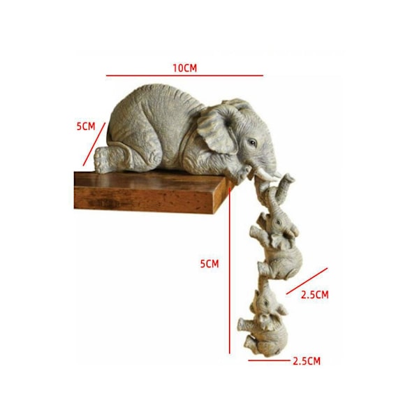 Elefant Sitter Hånd Figurer Hængende Kant Ornament Bord Hjem D