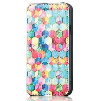 Farverig Magnetisk Læderetui Til Samsung Galaxy A12 (Magic Space)