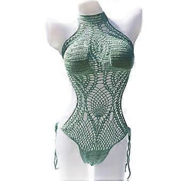 Bikini Baddräkt Dam Sexig Stickad Baddräkt i Ett Stycke Strand Baddräkt Flerfärgad Valfri (M Vit)