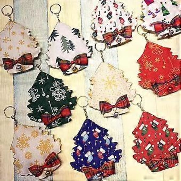 10 stk. 20x20 cm juleprintet bomuldsstof til patchwork håndarbejde DIY håndlavet sy stof juledekorationer