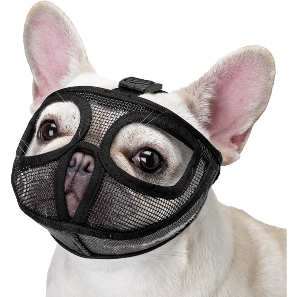 L, svart nosparti för bulldogg, justerbart cover inte ögonen dumma