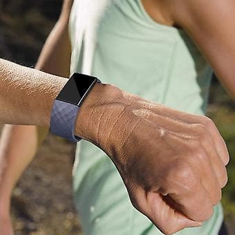 Diamantmønstret håndleddsreim for FITBIT Charge 2, 12,5x8,5 cm (Rosa)