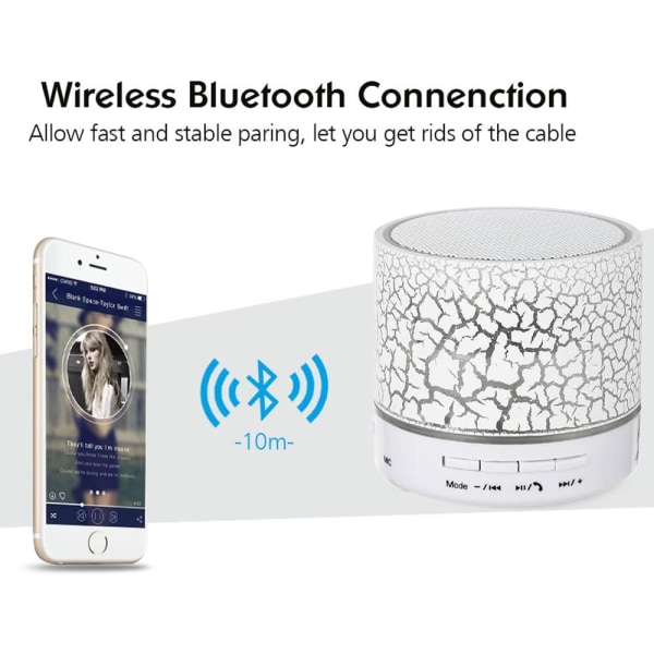 Bluetooth högtalare, små trådlösa bärbara Bluetooth högtalare med TWS, basrikt HD-stereoljud för