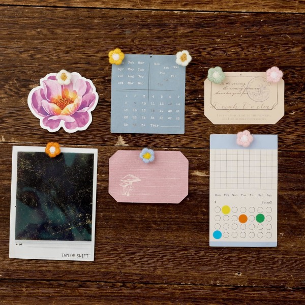 30 stk. Blomster Push Pins, Dekorative Blomster Push Pins Væggen