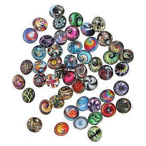 50 stk. 18MM Knap Armbånd Vedhæng Glas Smykker Snap Knapper (Blandede Stilarter)