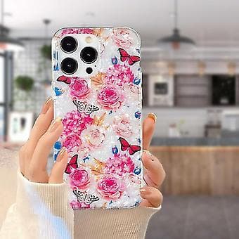 Til iPhone 15 Pro Imd Shell Mønster Tpu Telefon Cover (Sommerfugl Blomst)