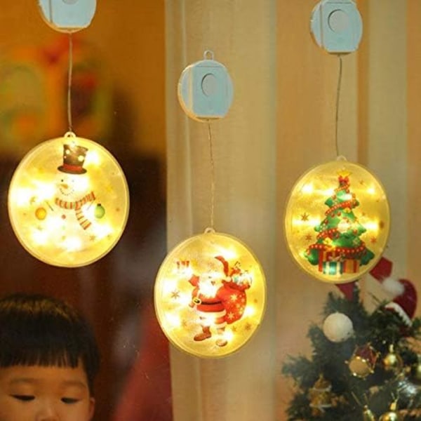 Juldekoration LED-batteri Sugkopp Stjärna hängande ljus (I