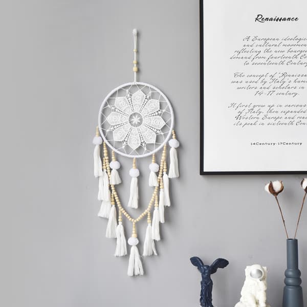 Bohème Macramé Vægophæng Mandala Måne Drømmefanger