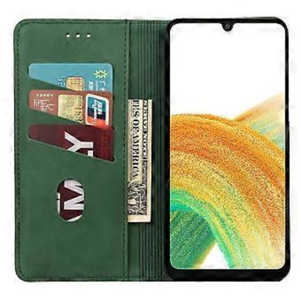 Samsung Galaxy A55 5G -puhelimen kotelo, PU-nahka, iskunkestävä, lompakko, suojakotelo (tyyli F)