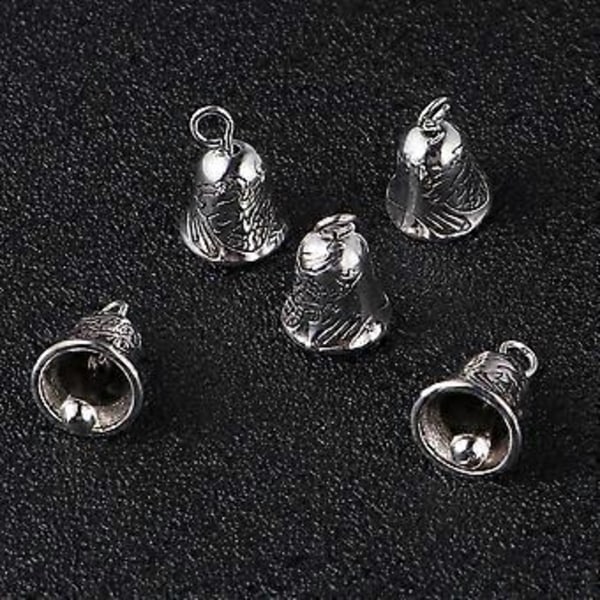 20 st DIY Legering Smyckestillbehör Jul Klocka Hängsmycken DIY Dekorationer Jingle Bell Charms Hängsmycken för Smyckestillverkning (Antik Silverfärg)
