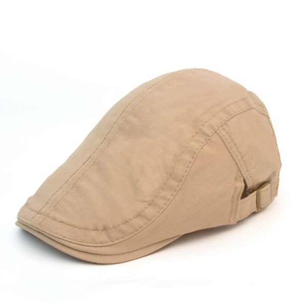 Khaki farvet, justerbar retro baret, åndbar flad hat til mænd, s