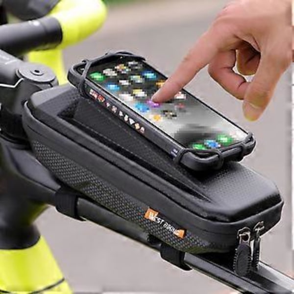 6,5 Tommer Cykel Telefonbeslag Taske Cykling Telefon Toprør Ramme Opbevaring (Orange)