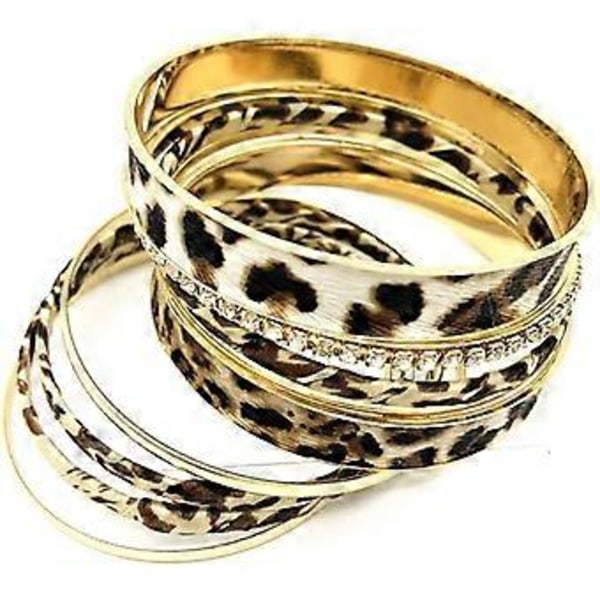 Leopard Armbånd for Kvinner - Flere Lag Casual Armbånd for Jenter Kvinner