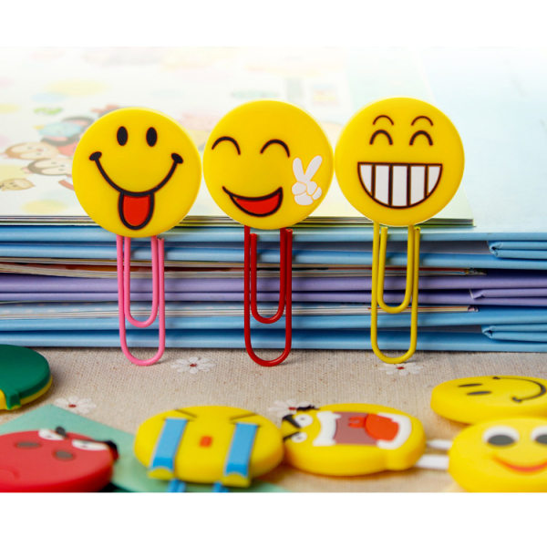 10 st söta Emoji-bokmärken, roliga gem bokmärke, nyhet Em