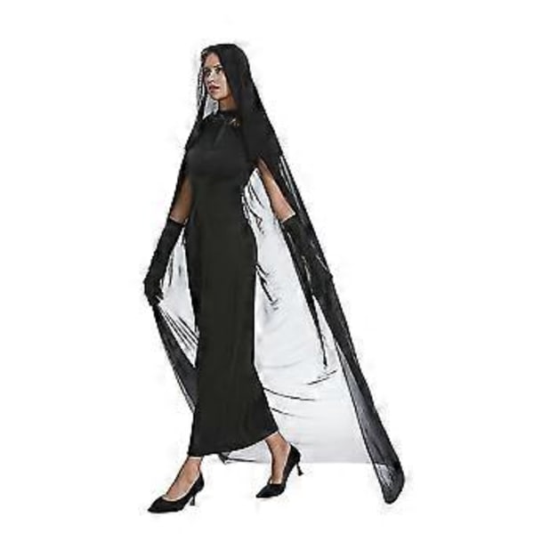 Voksen Heks Vampyrer Cosplay Kostume Halloween Fest Scene Kostume Sæt Kjole+hætteklædt Kappe Gaver -NMAOV( L)