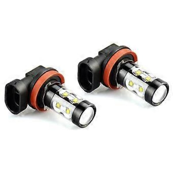 H11 LED-frontlykt Super Bright Pærer Kit Hvit 6000K Fjern- eller nærlys 2-pakning (H8 50w)