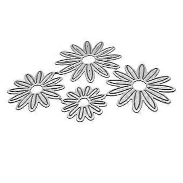 Multi Daisy Blomsterform Metal Skæreforme Stencil DIY Scrapbooking Prægning Værktøj Papirkort Album Skabelon Form Dekoration