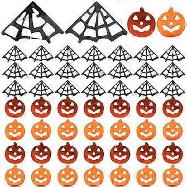2 Pakk Halloween Party Konfetti Høytidsdekorasjon Gresskar Heks Edderkoppnett Edderkopp Pailletter Kaste Konfetti for Halloweenfest