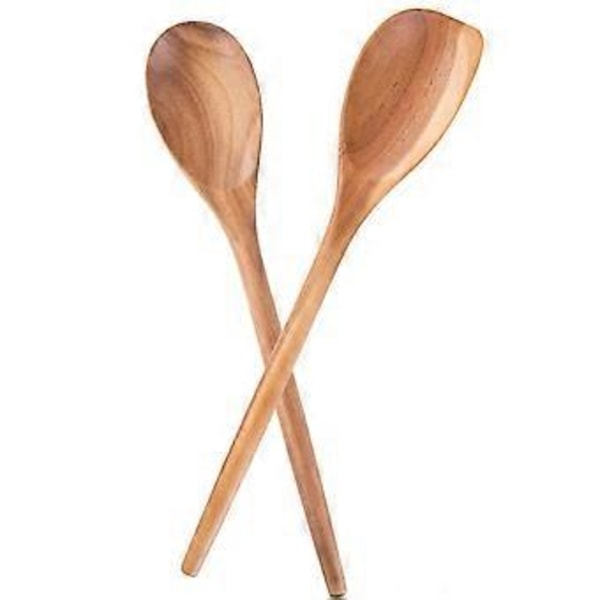 2-delt Akacietræ Redskabssæt, Glatte Non-Stick Madlavningsskeer