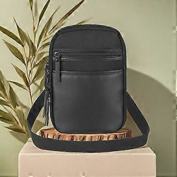 Vattentät midjeväska för män PU-läder Crossbody-väska Taktisk bröstväska Militär axelväska Casual bältesväska