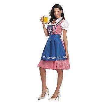 Oktoberfest Ølserveringsdrakt for Kvinner Bayersk Tradisjonell Dirndl Karnevalskjole (M Blå)