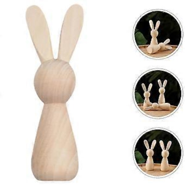 12 stk. Blank Træ Kanin Dukke Figur Påske Træ Kanin DIY Påske DIY Træ Kanin Til Maling Træ Knage Dukker Ufærdige