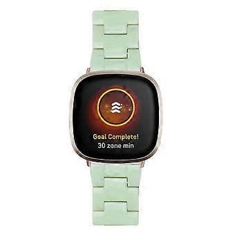 Resin Armbånd Urrem 3 Perler Udskiftning Kompatibel Til Fitbit Versa 3 / Fitbit Sense(Grøn)