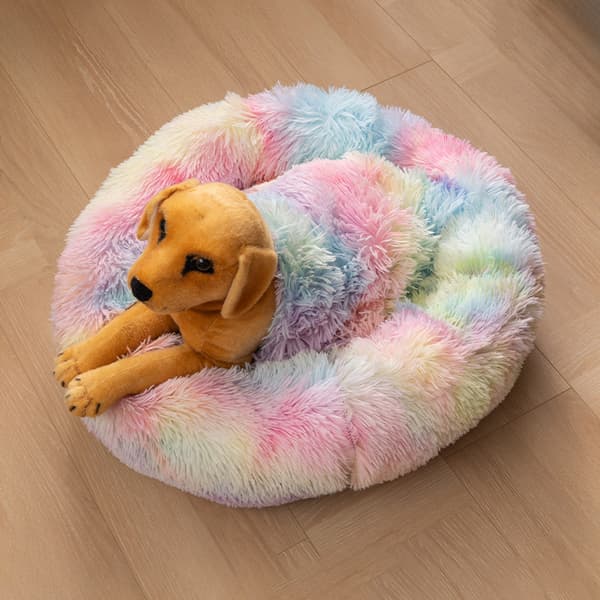 Rund pude 50cm kæledyr seng kat pude kurv hund kat seng rund D