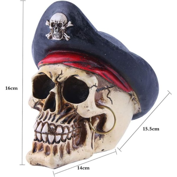 Pirate Skull Ornament Eläimen pääkallo Sisustus Halloween Bar Decor Kynäpidike Kynä Kallo Hartsi Skull Rea