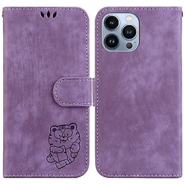 Prässattu nahkakotelo iPhone 15 Pro Maxille (Violetti)
