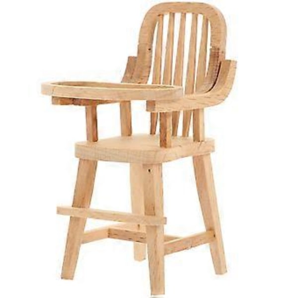 Yndig Mini Møbel Træ Dukke Højstol Skrivebord Miniature Stol Børneforsyning 1:12