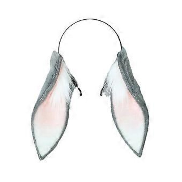 Hare-Ear Hårbøjle Søde Piger Tilbehør Cosplay Beast Ears Fursuit Maskerade Halloween Cosplay Party (grå)