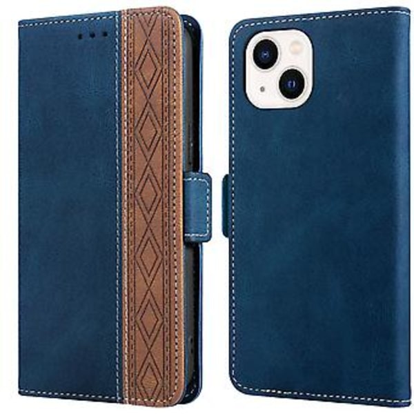 RFID Nahkainen Puhelimen Kotelo iPhone 15 Plus:lle (Sininen)