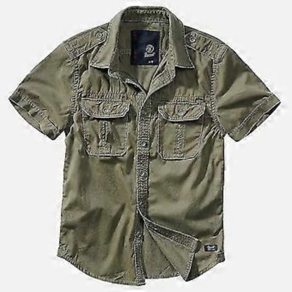 Vintage kortærmet skjorte (S Olive)