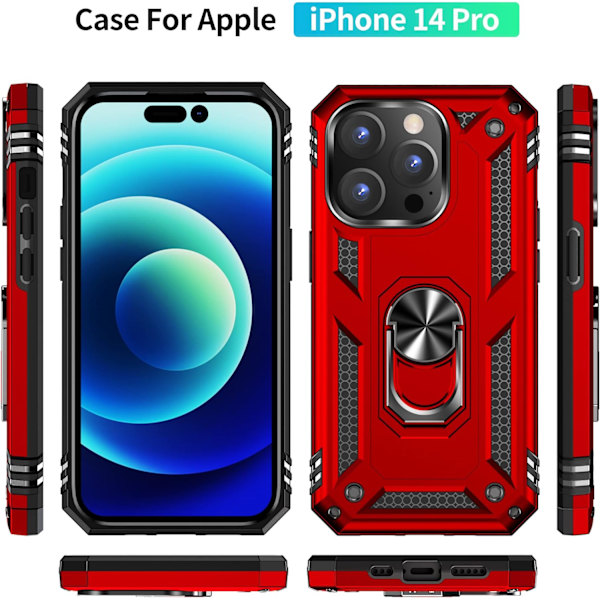 iPhone 14 Pro Etui, Ekstrem Beskyttelse Militær Rustning Dobbelt Lag