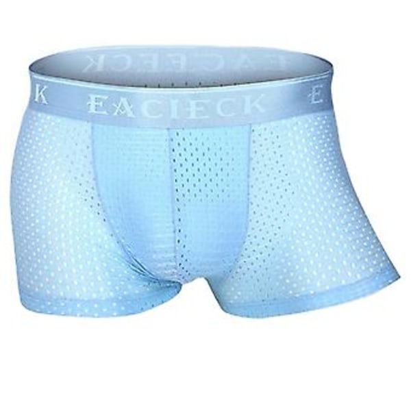 Fianao Ultra Tynde Solid Farve Åndbar Mesh U Konveks Boxer Shorts Mænd Underbukser (L Sort)