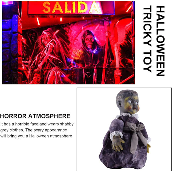 Halloween Halloween-dukke, aktivert av skummel dukke hjemsøkt med S