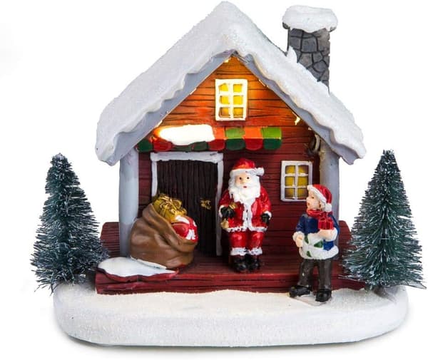 Vinter Snø Jul Bygnings Santa Hus Mini Håndverk lu