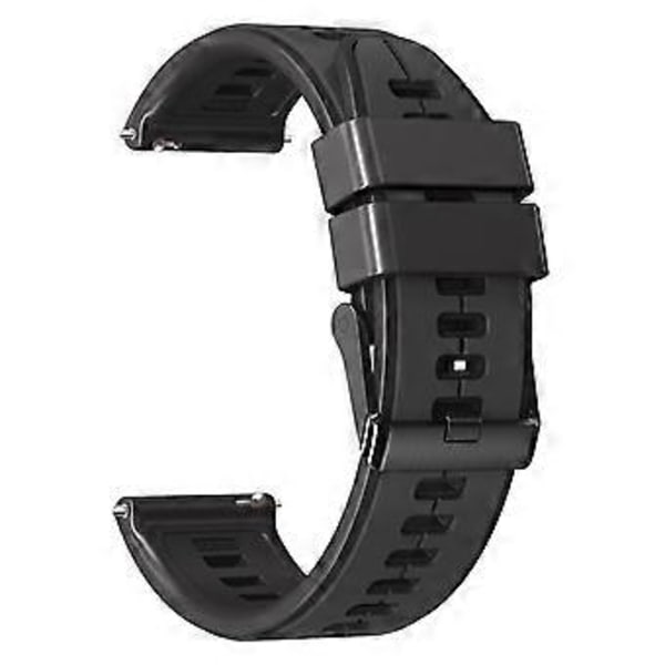 Silikonarmband till klocka 22mm (Kolgrå Svart)