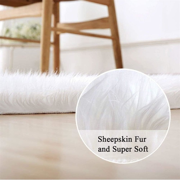 Faux fårskinn ullmatta, imitation fleece matta fluffig mjuk lång