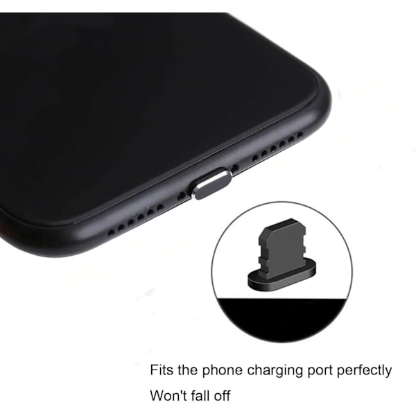 6 Støvpropper til iphone14ProMax(Sort)