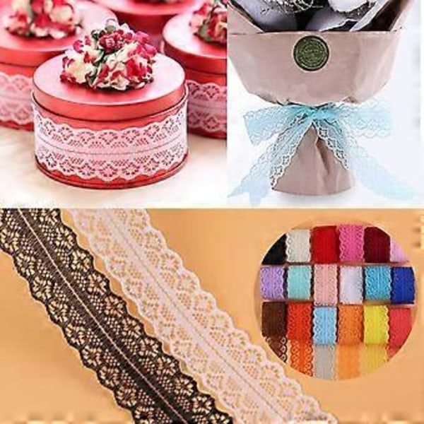10 jaardia 3 rullaa pitsinauhaa vintage-kangasta DIY-ompeluun ja lahjojen tekemiseen (kuninkaallinen sininen)