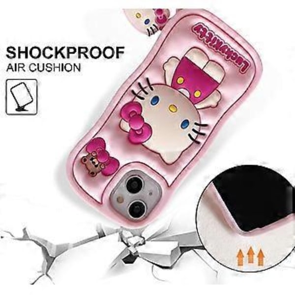 Tegneserie Silikon Cover til iPhone 14 Pro Max, Sød Sjove Kawaii Kitty Kat Dyr Karakter Telefon Cover 3D Cover Telefon Cover til Børn Piger og Kvinder