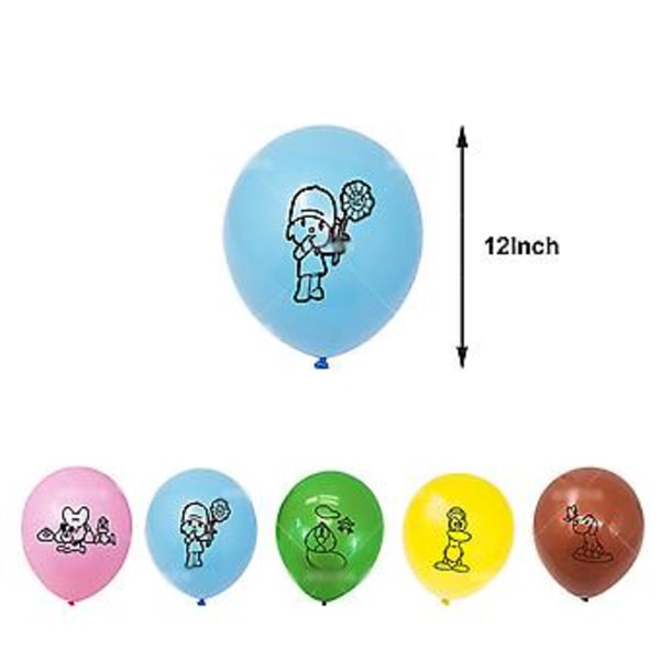 Pocoyo Cartoon Barnkalas Dekorationssatser för Barn Inkluderar Grattis På Födelsedagen Banderoller Ballonger Tårta/Muffins Toppar Set( )