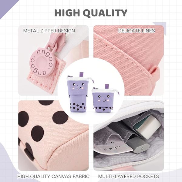 Pigeblyantsholder, Sweet Milk Tea 2-i-1 Blyantsholder til Teenagere