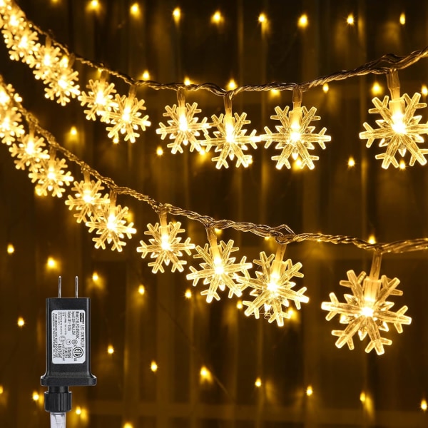 Julljus, Snowflake String Lights 100 LED 33FT String Lig